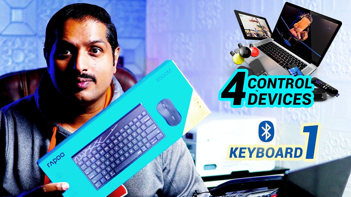 Control 4 Laptops Using ONE Powerful Bluetooth Mouse and Keyboard | Rapoo 8000M